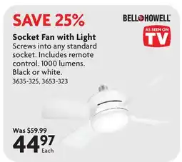 Home Hardware Socket Fan with Light offer