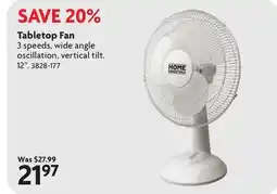 Home Hardware Tabletop Fan offer
