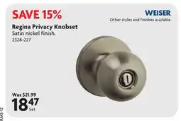 Home Hardware Regina Privacy Knobset offer