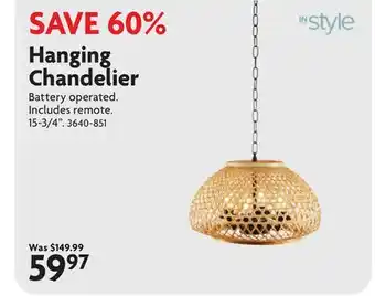 Home Hardware Hanging Chandelier offer