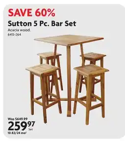 Home Hardware Sutton 5 Pc. Bar Set offer