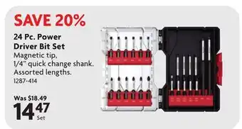 Home Hardware 24 Pc. Power Driver Bit Set offer