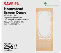 Home Hardware Homestead Screen Doors offer