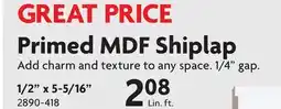 Home Hardware Primed MDF Shiplap offer