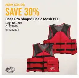Cabela's Bass Pro Shops Basic Mesh PFD offer