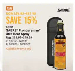 Cabela's SABRE Frontiersman Xtra Bear Spray offer