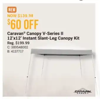 Cabela's Caravan Canopy V-Series II 12' x12' Instant Slant-Leg Canopy Kit offer