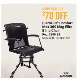 Cabela's BlackOut Comfort Max 360 Mag Elite Blind Chair offer