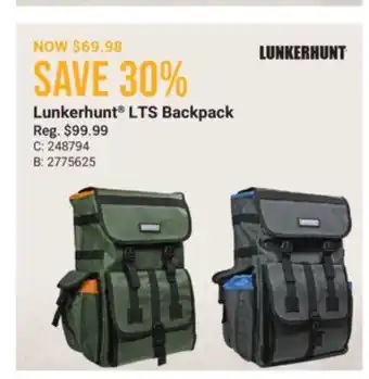 Cabela's Lunkerhunt LTS Backpack offer