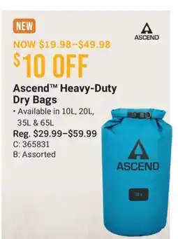 Cabela's Ascend Heavy-Duty Dry Bags offer