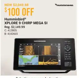 Cabela's Humminbird XPLORE 9 CHIRP MEGA SI offer