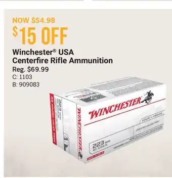 Cabela's Winchester USA Centerfire Rifle Ammunition offer