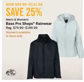 Cabela's Bass Pro Shops Rainwear offer