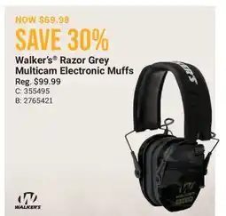 Cabela's Walker's Razor Grey Multicam Electronic Muffs offer