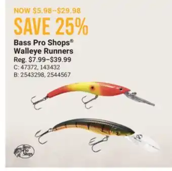 Cabela's Bass Pro Shops Walleye Runners offer