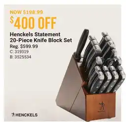 Cabela's Henckels Statement 20-Piece Knife Block Set offer