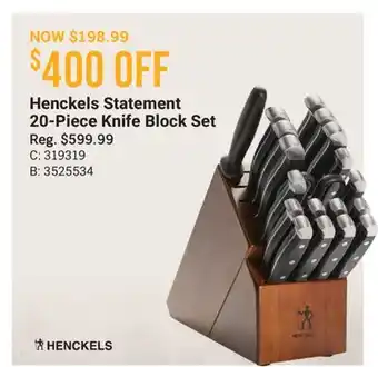 Cabela's Henckels Statement 20-Piece Knife Block Set offer