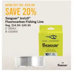 Cabela's Seaguar InvizX Fluorocarbon Fishing Line offer