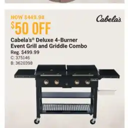 Cabela's Cabela's Deluxe 4-Burner Event Grill and Griddle Combo offer