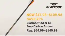 Cabela's BlackOut X3 or X5 Envy Carbon Arrows offer