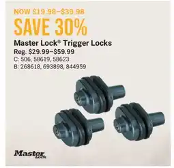 Cabela's Master Lock Trigger Locks offer