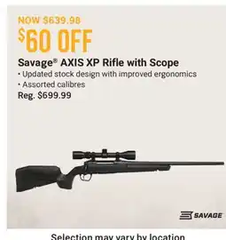 Cabela's Savage AXIS XP Rifle with Scope offer