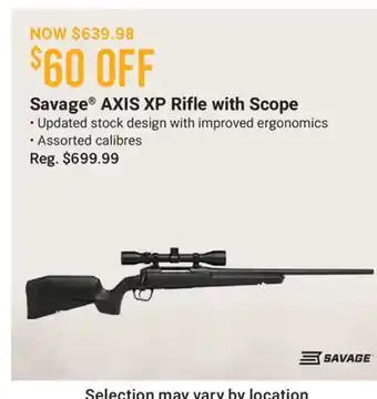 Cabela's Savage AXIS XP Rifle with Scope offer
