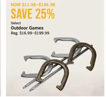 Cabela's Select Outdoor Games offer