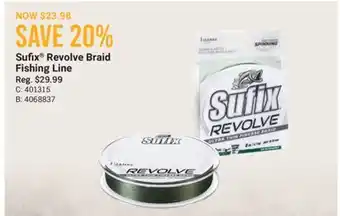 Cabela's Sufix Revolve Braid Fishing Line offer