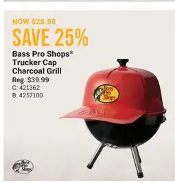 Cabela's Bass Pro Shops Trucker Cap Charcoal Grill offer