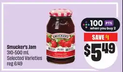 Chalo FreshCo Smucker's Jam 310-500 mL Selected Varieties offer
