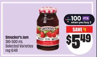 Chalo FreshCo Smucker's Jam 310-500 mL Selected Varieties offer