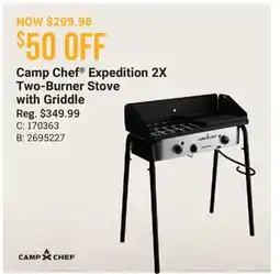 Cabela's Camp Chef Expedition 2X Two-Burner Stove with Griddle offer
