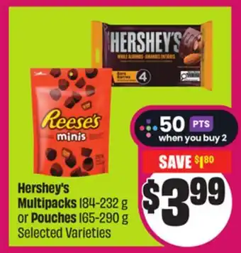 Chalo FreshCo Hershey's Multipacks 184-232 g or Pouches 165-290 g Selected Varieties offer