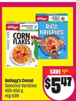 Chalo FreshCo Kellogg's Cereal Selected Varieties 450-650 g offer