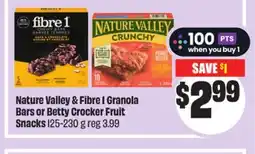 Chalo FreshCo Nature Valley & Fibre 1 Granola Bars or Betty Crocker Fruit Snacks 125-230 g offer
