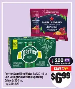 Chalo FreshCo Perrier Sparkling Water 8x330 mL or San Pellegrino Naturali Sparking Drink 6x330 mL offer