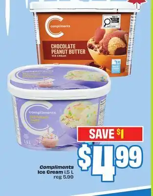 Chalo FreshCo Compliments Ice Cream 1.5 L offer