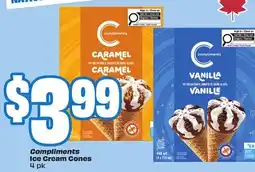 Chalo FreshCo Compliments Ice Cream Cones 4 pk offer