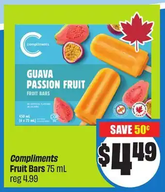 FreshCo Compliments Fruit Bars 75 mL offer