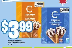 FreshCo Compliments Ice Cream Cones 4 pk offer