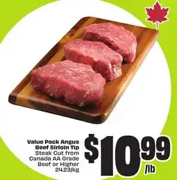 FreshCo Value Pack Angus Beef Sirloin Tip Steak Cut from Canada AA Grade Beef or Higher offer