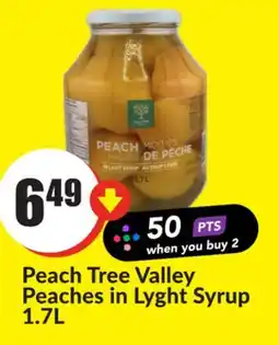 FreshCo Peach Tree Valley Peaches in Lyght Syrup 1.7L offer