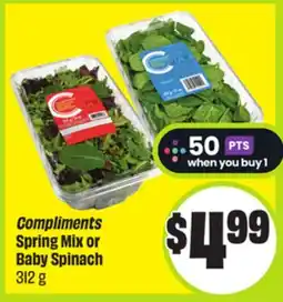 FreshCo Compliments Spring Mix or Baby Spinach 312 g offer
