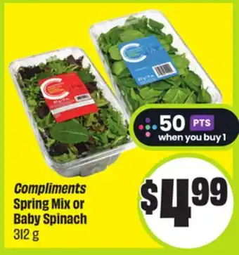 FreshCo Compliments Spring Mix or Baby Spinach 312 g offer