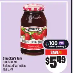 FreshCo Smucker's Jam 310-500 mL Selected Varieties offer