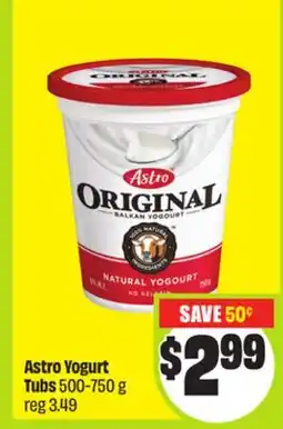 FreshCo Astro Yogurt Tubs 500-750 g offer