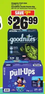 FreshCo Huggies Pull-Ups 48-74 pk or GoodNite Youth Pants Big 28-44 pk Selected Varieties offer