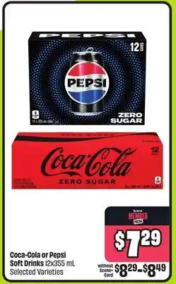 FreshCo Coca-Cola or Pepsi Soft Drinks 12x355 mL Selected Varieties offer