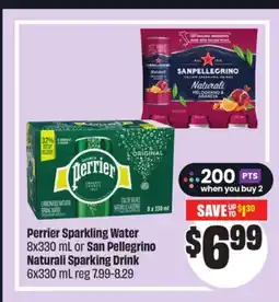 FreshCo Perrier Sparkling Water 8x330 mL San Pellegrino Naturali Sparking Drink 6x30 mL offer